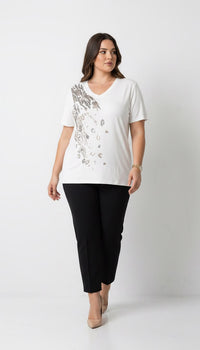 Koszulka damska plus size z koronką 1428-23
