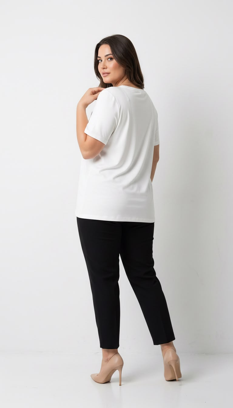 Koszulka damska plus size z koronką 1428-23