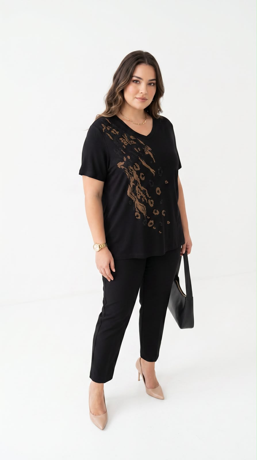 Koszulka damska plus size z koronką 1428-23