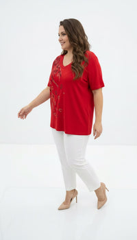Koszulka damska plus size z koronką 1428-23