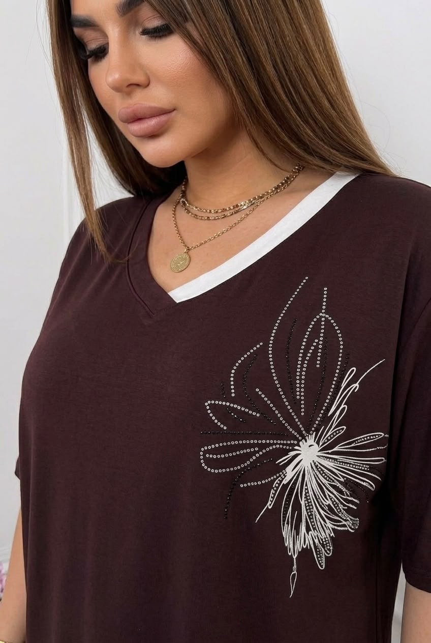 Noutăți, Tricou dama marimi mari 2053, bigsize.ro