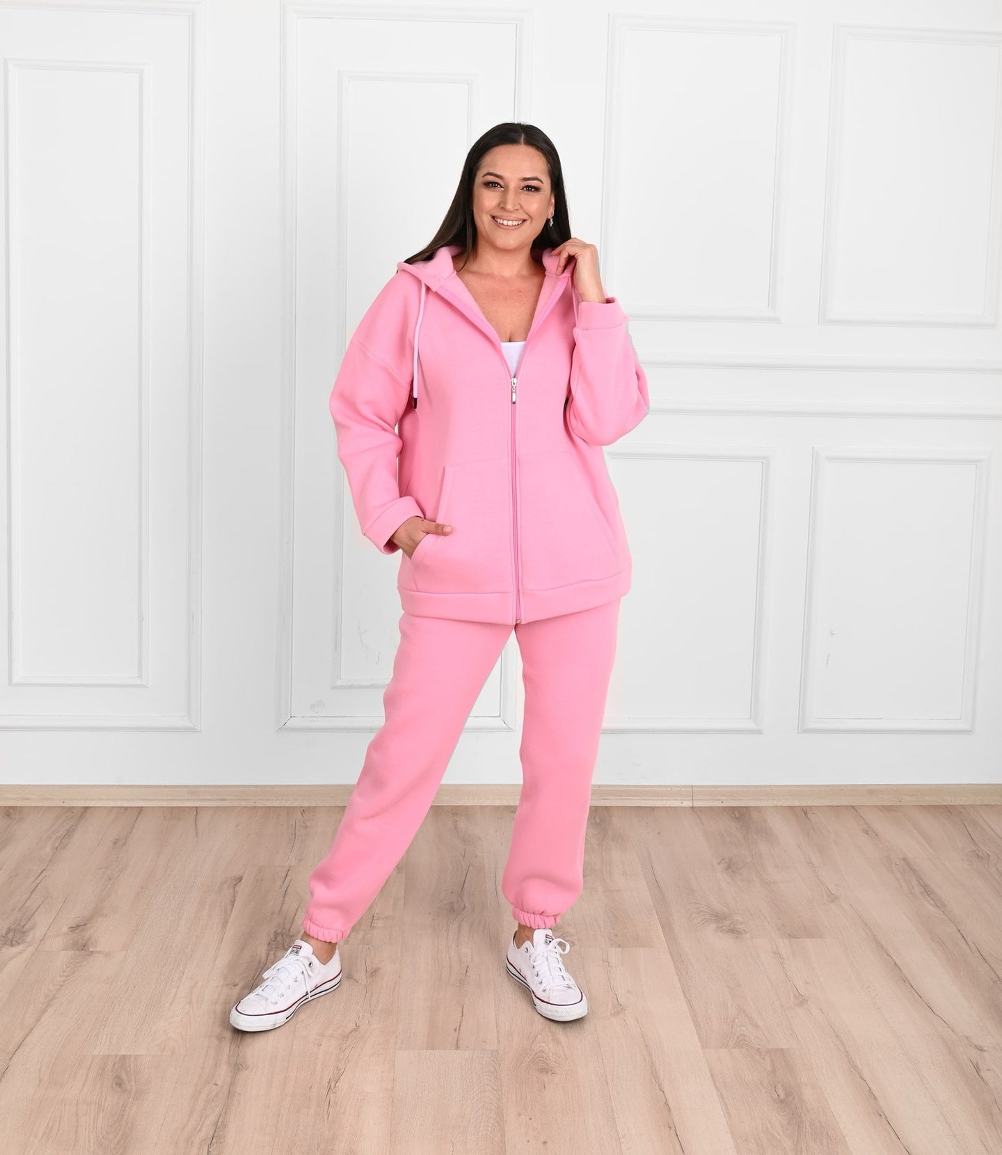 Dres damski plus size z ociepleniem gładki 3484-23