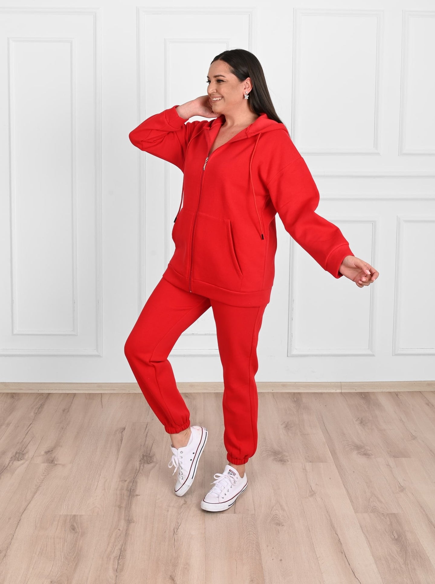 Dres damski plus size z ociepleniem gładki 3484-23