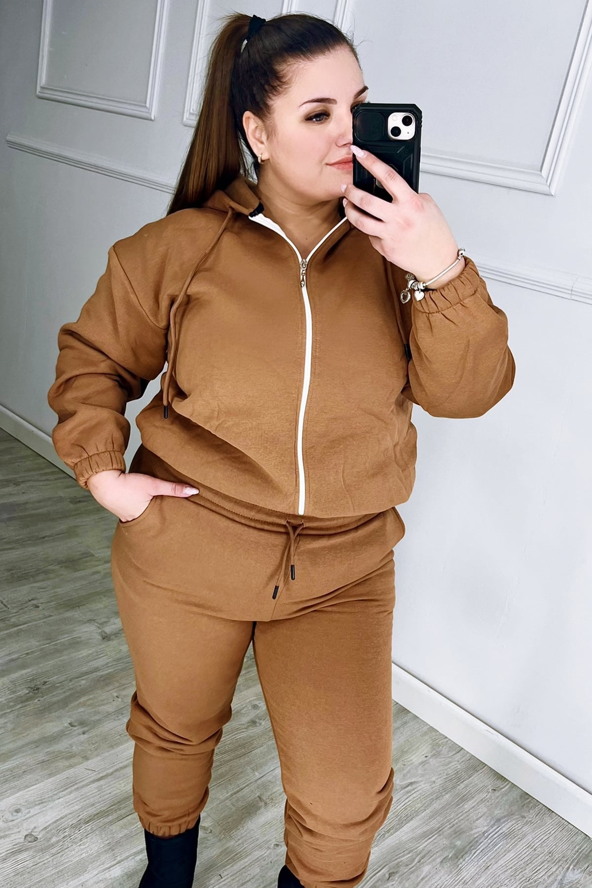 Trening dama marimi mari vatuit fermoar alb 3557-23