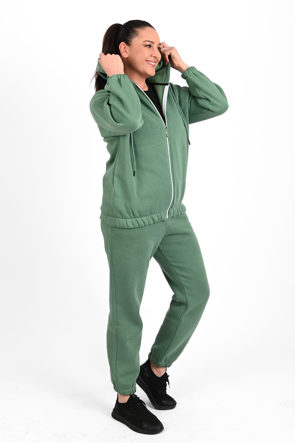 Trening dama marimi mari vatuit fermoar alb 3557-23