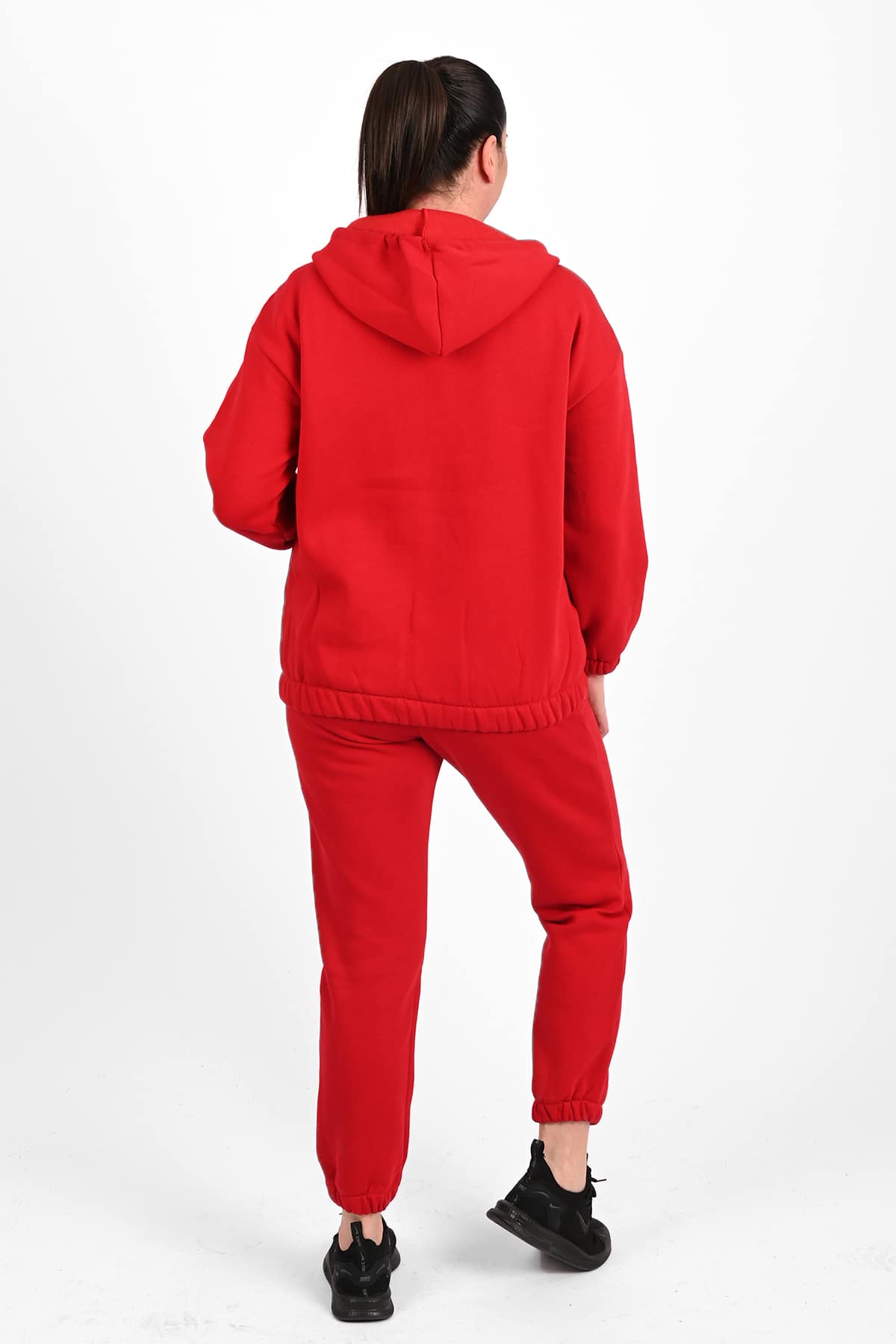 Damski dres plus size z ociepleniem i zamkiem błyskawicznym, biały 3557-23