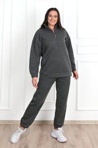 Dres damski plus size z ociepleniem, gładki 3578-23