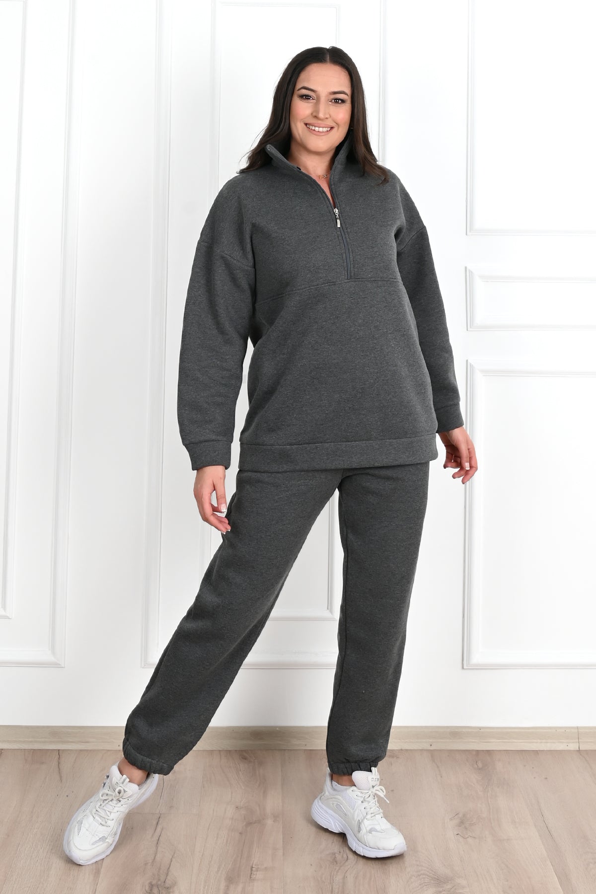 Dres damski plus size z ociepleniem, gładki 3578-23