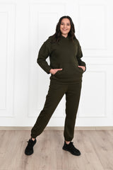 Dres damski plus size z ociepleniem gładki 3602-23