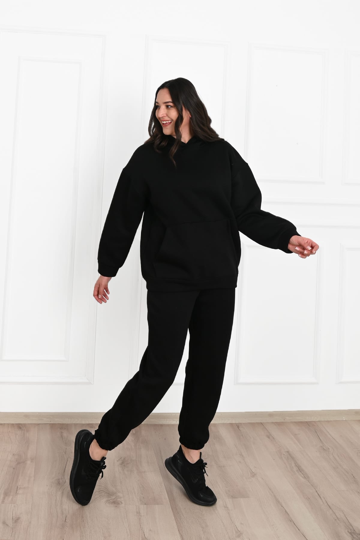 Dres damski plus size z ociepleniem gładki 3602-23