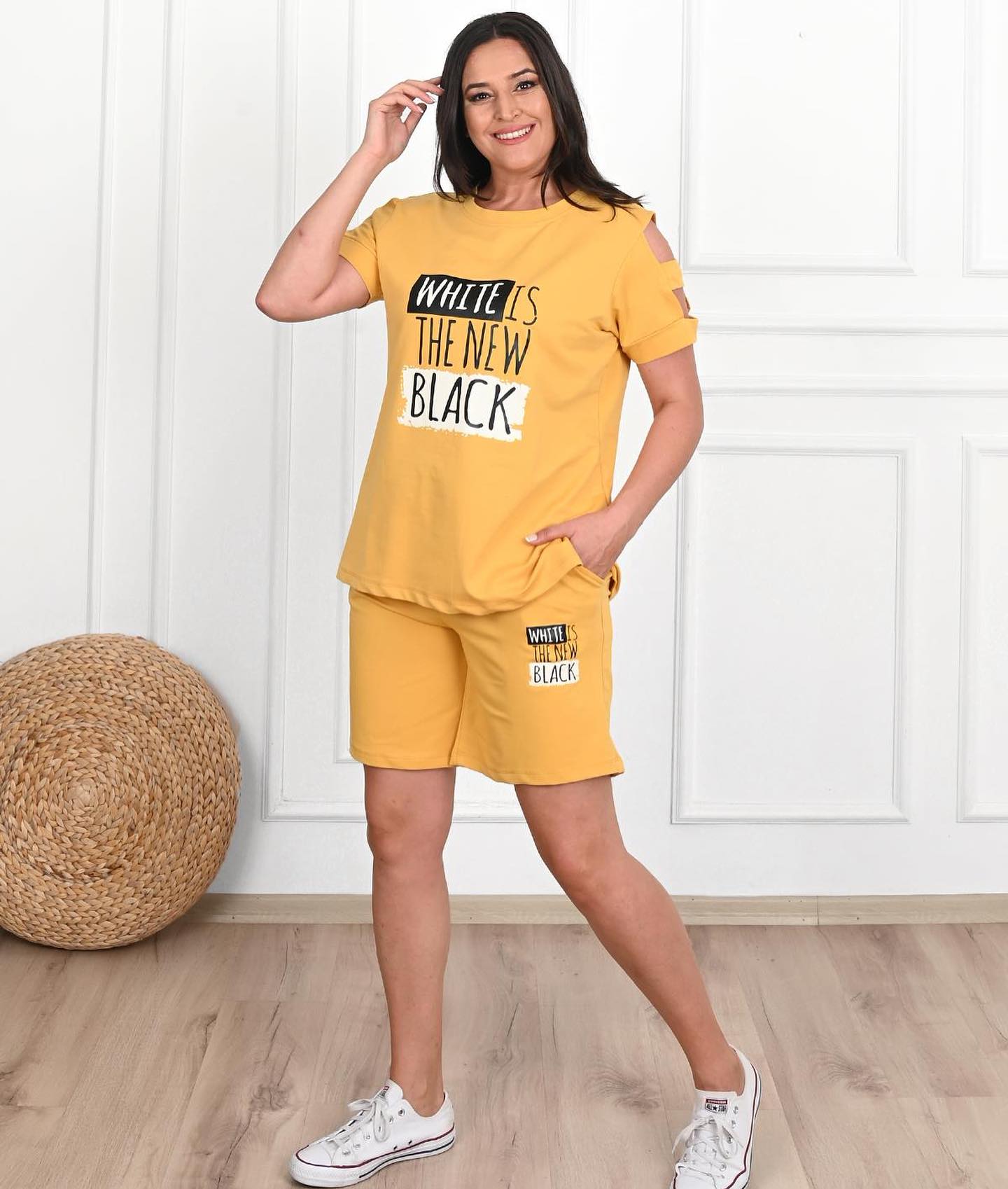Dres damski plus size Biały 3802-23