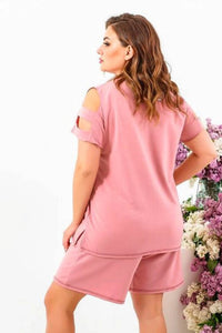 Dres damski plus size Biały 3802-23