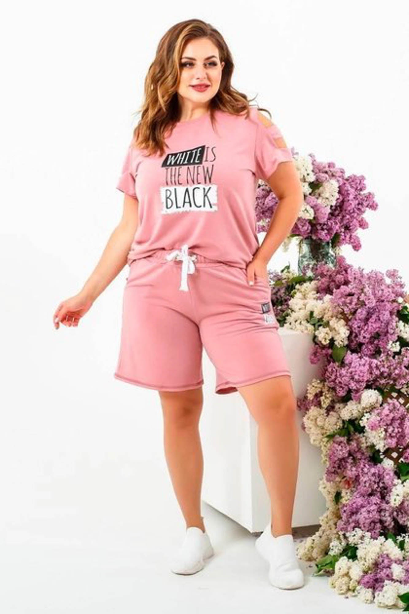 Dres damski plus size Biały 3802-23