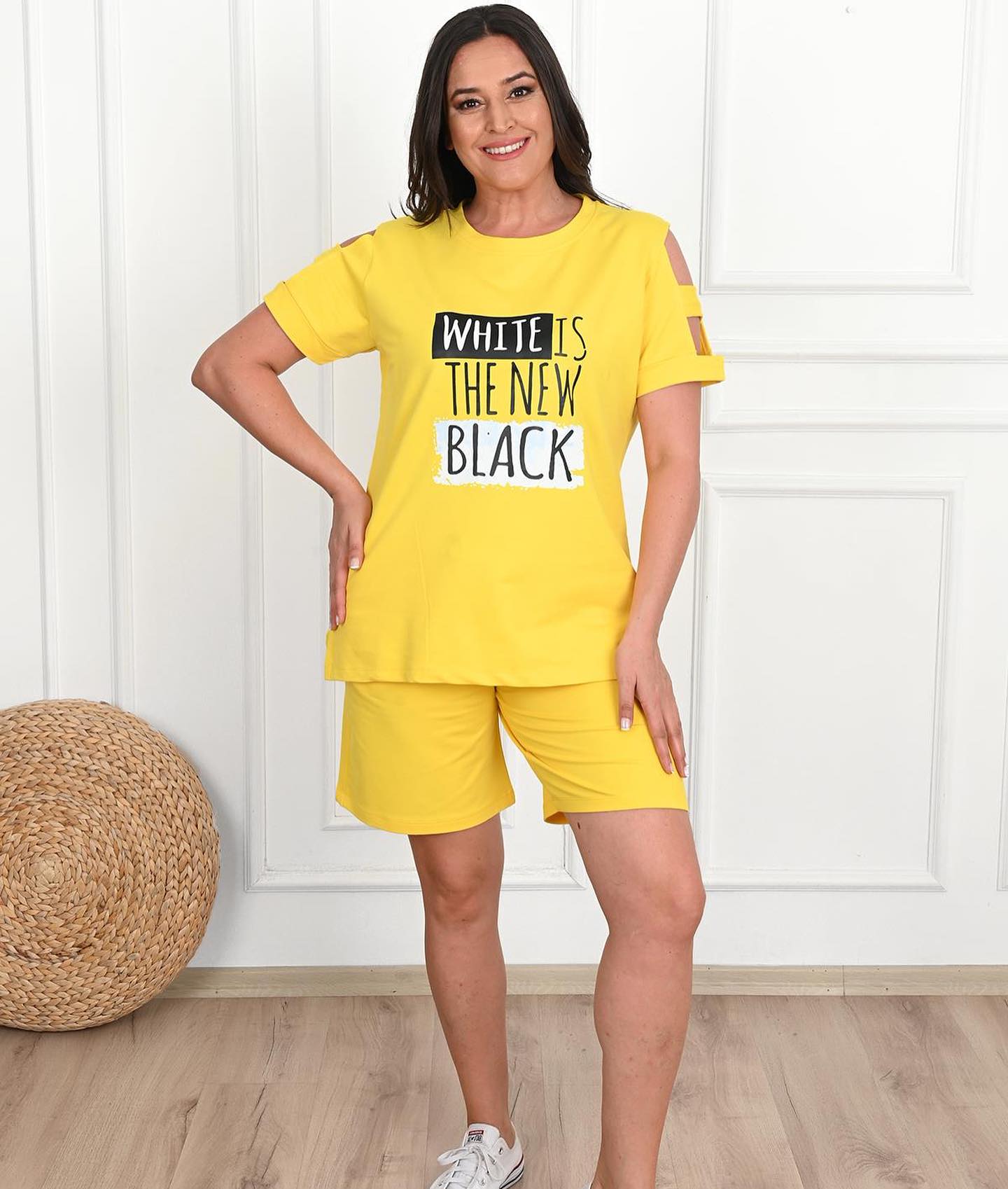 Dres damski plus size Biały 3802-23