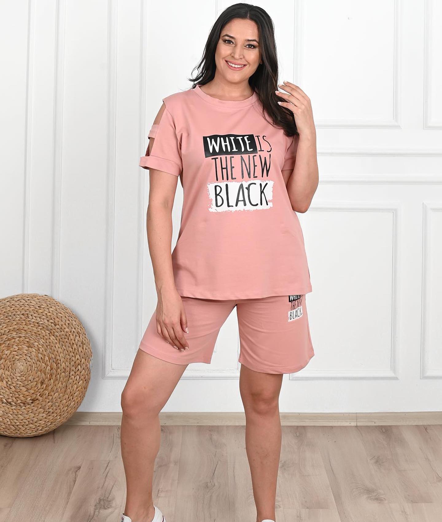 Dres damski plus size Biały 3802-23