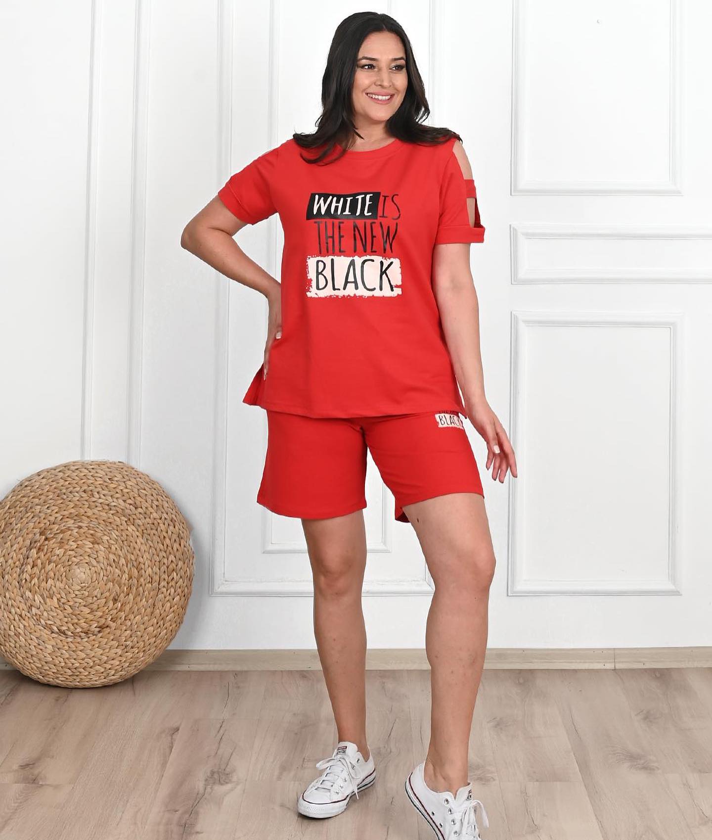 Dres damski plus size Biały 3802-23