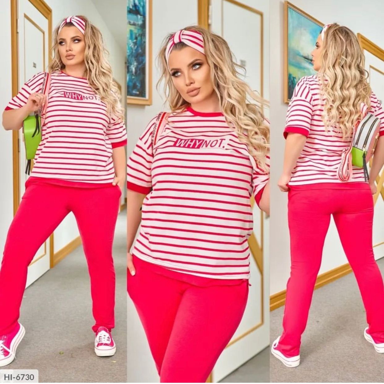 Dres damski w paski plus size DLACZEGO NIE 3803-23