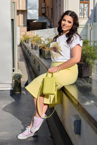 Komplet bawełniany plus size ze spódnicą i koszulką - 8029