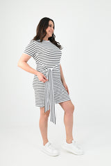 Sukienka damska w paski plus size 5082