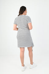 Sukienka damska w paski plus size 5082