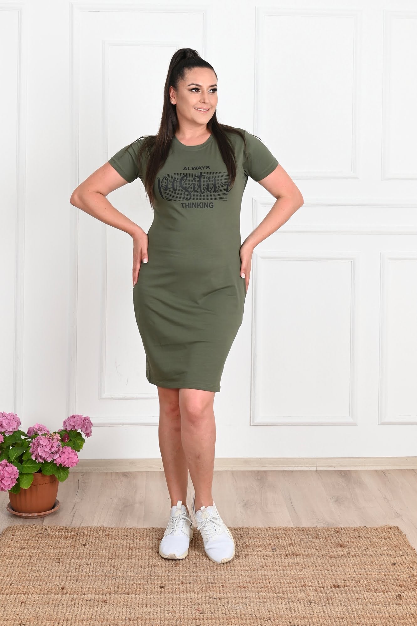 Rochii de vara, Rochie dama marimi mari Positive 5097-22, bigsize.ro