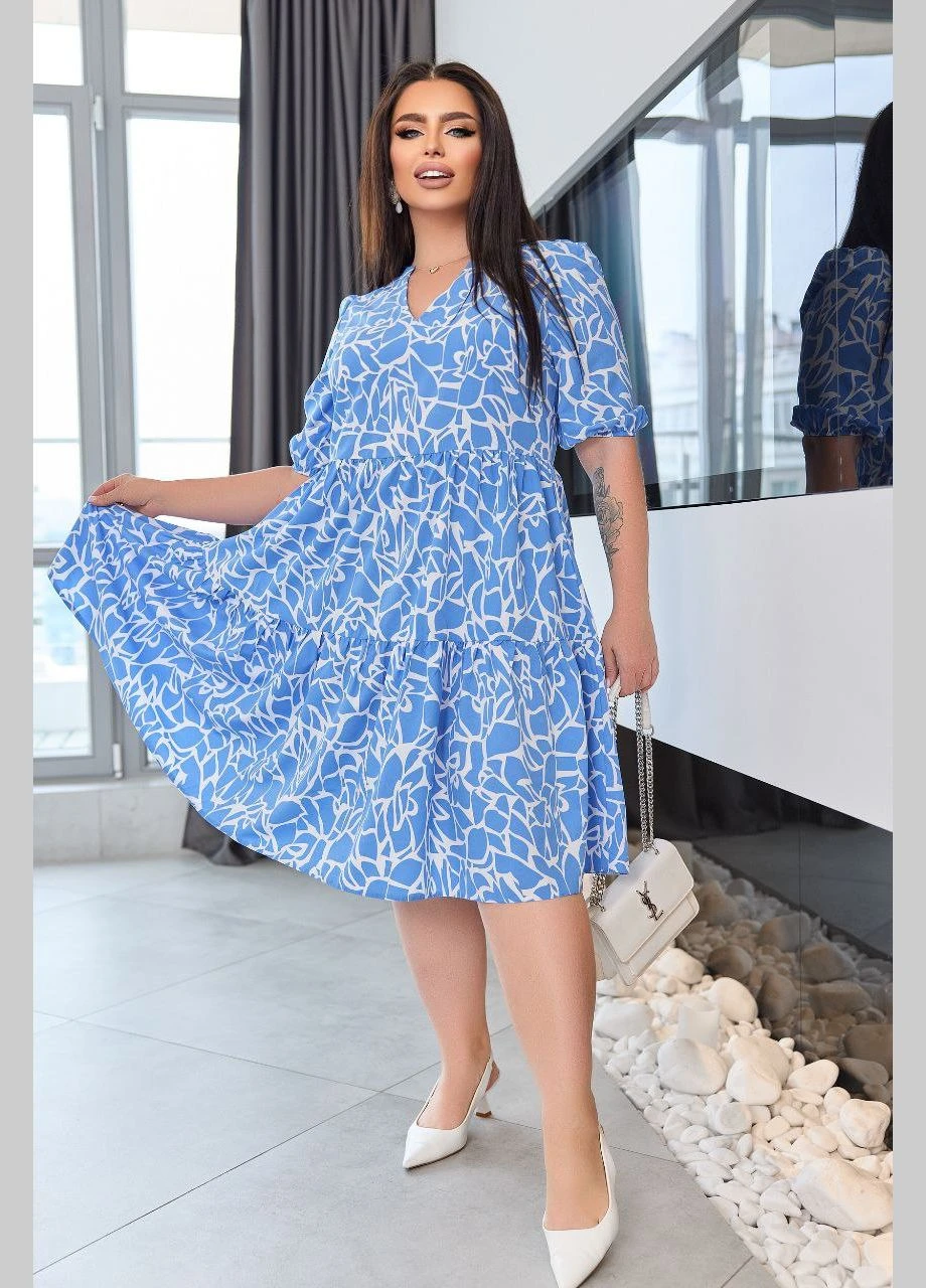 Sukienka damska plus size z krótkim rękawem 5230