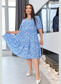 Sukienka damska plus size z krótkim rękawem 5230