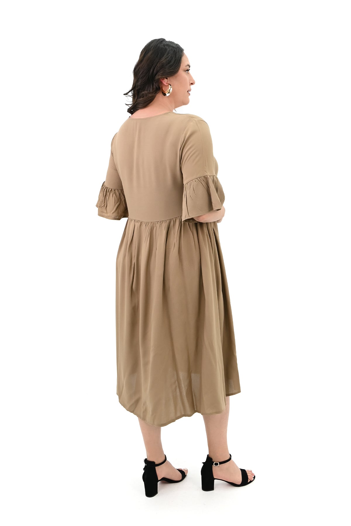 Sukienka damska plus size z guzikami i kieszeniami naszywanymi 5241-24 