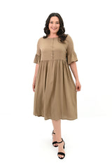 Sukienka damska plus size z guzikami i kieszeniami naszywanymi 5241-24 