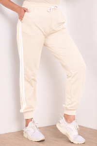 Pantalon dama marimi mari de trening 2 dungi 6008-22