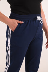 Pantalon dama marimi mari de trening 2 dungi 6008-22