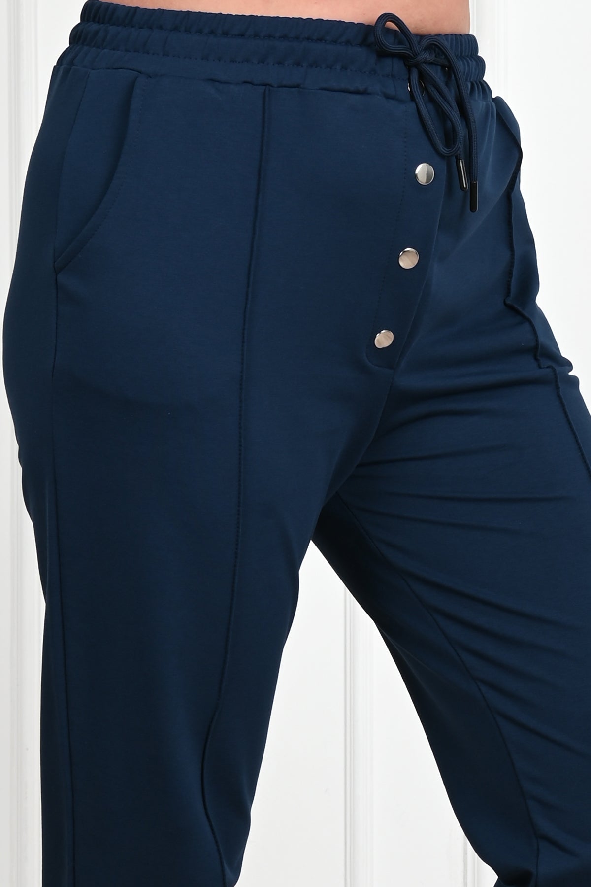 Pantaloni dama marimi mari cu elastic in talie, Spodnie dresowe damskie w dużych rozmiarach 6055-23, bigsize.ro