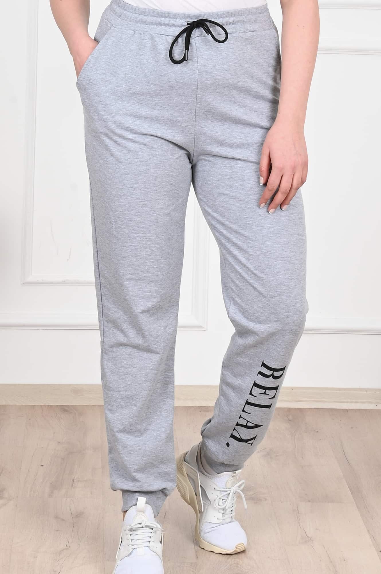 Damskie spodnie dresowe w dużych rozmiarach Relax 6078-22
