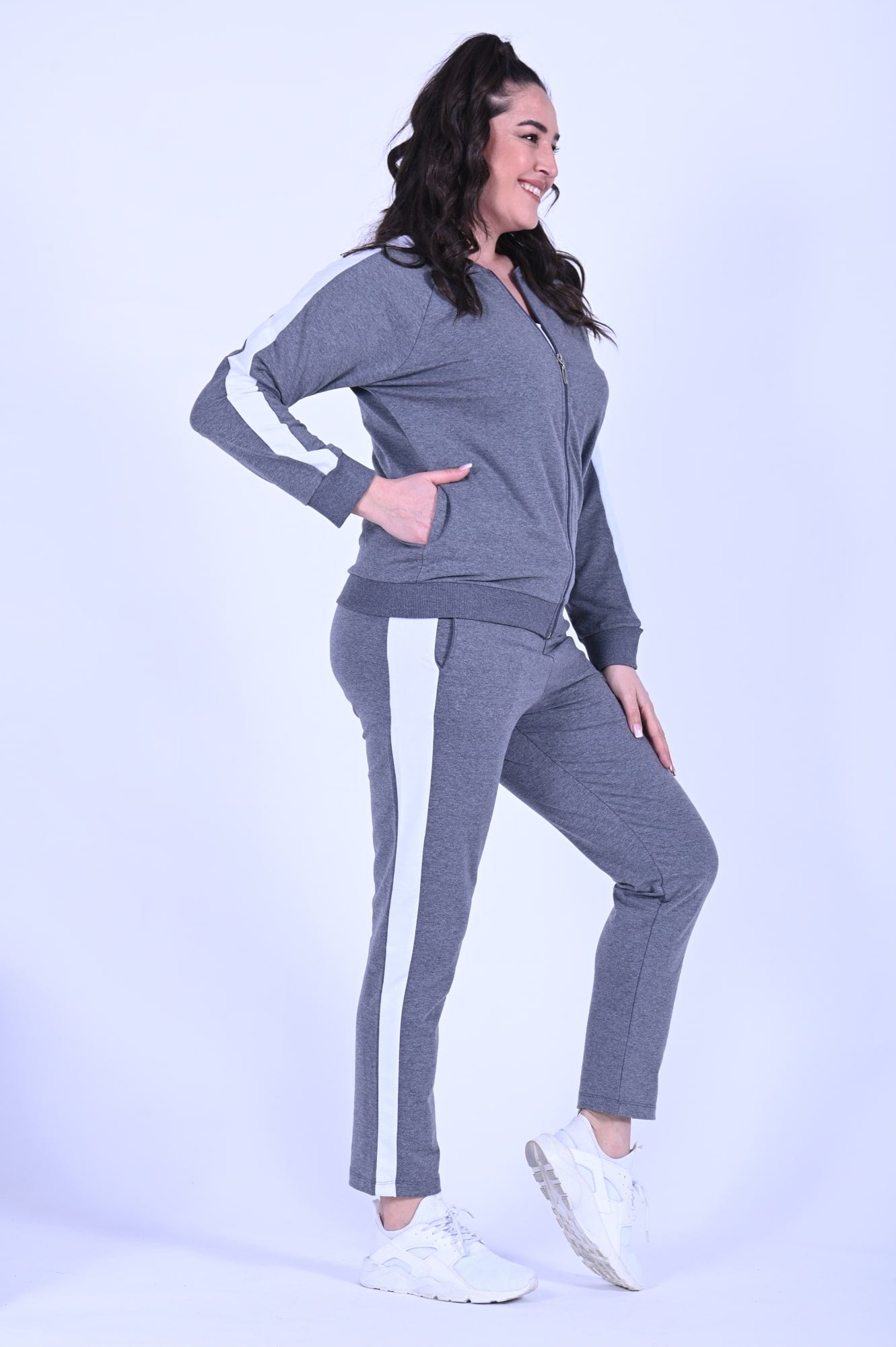 Dres damski w paski plus size 6220-3