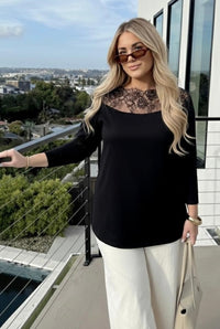 Bluzka koronkowa damska w dużym rozmiarze 1449-23