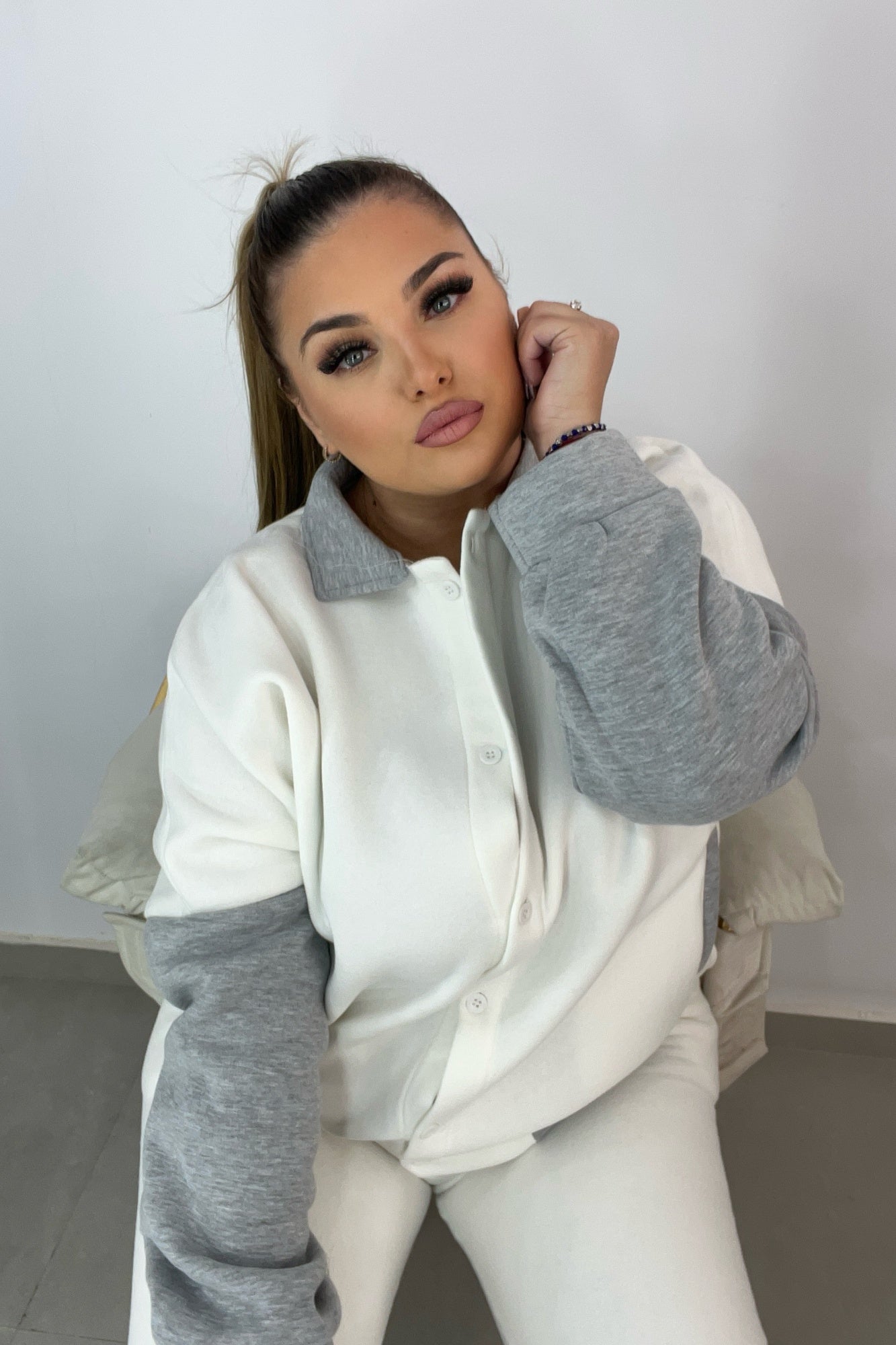 Dres damski plus size z kurtką 8034