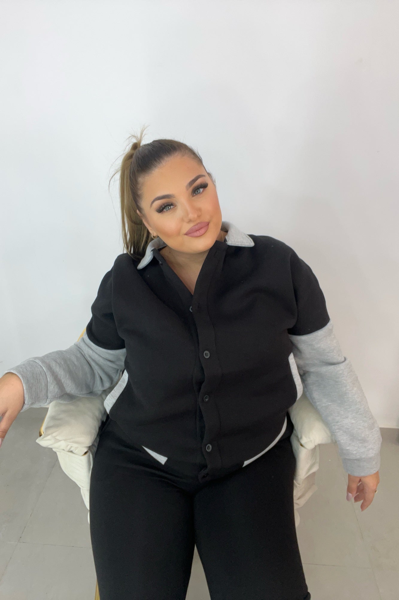 Dres damski plus size z kurtką 8034