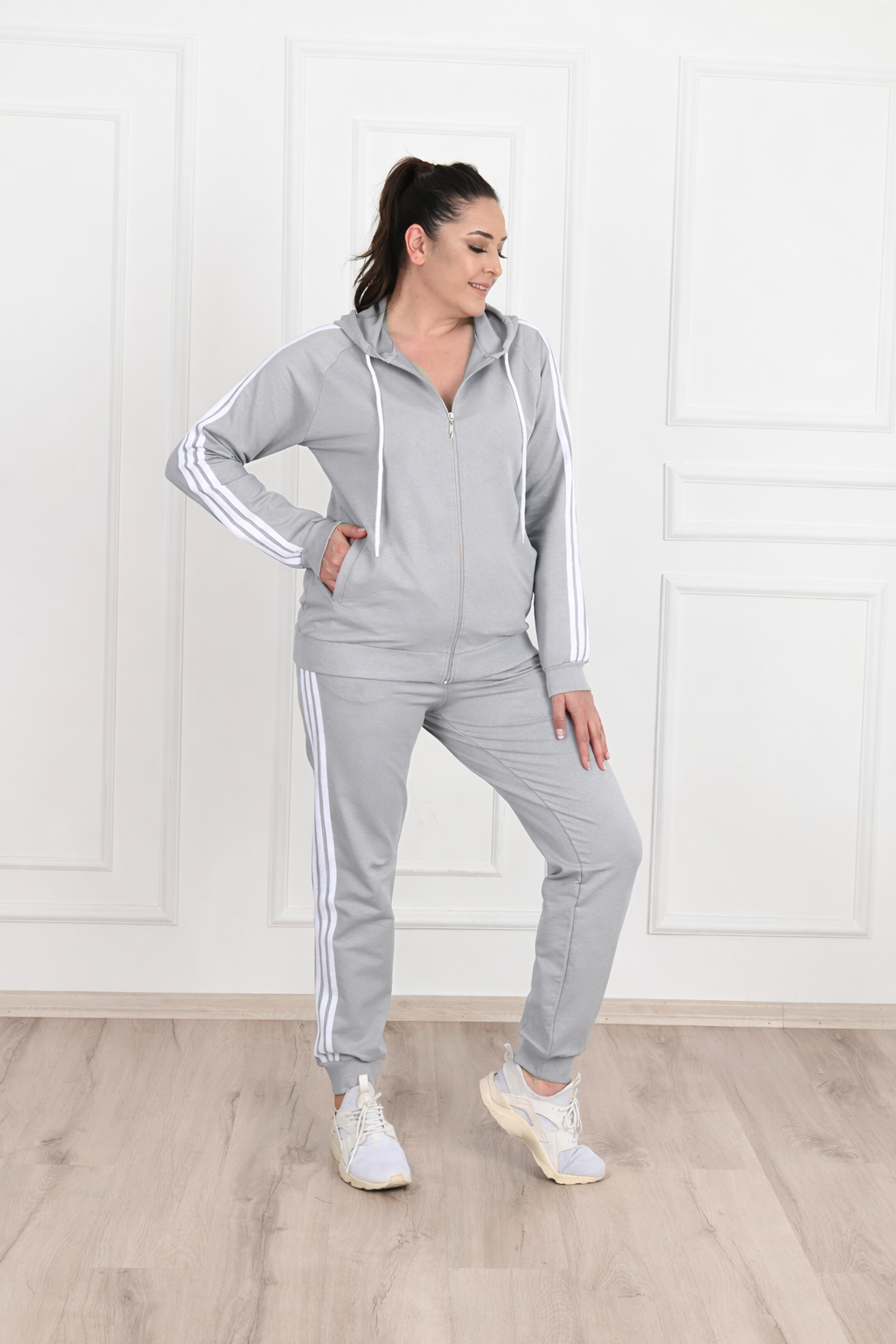 Dres damski w paski plus size 8047