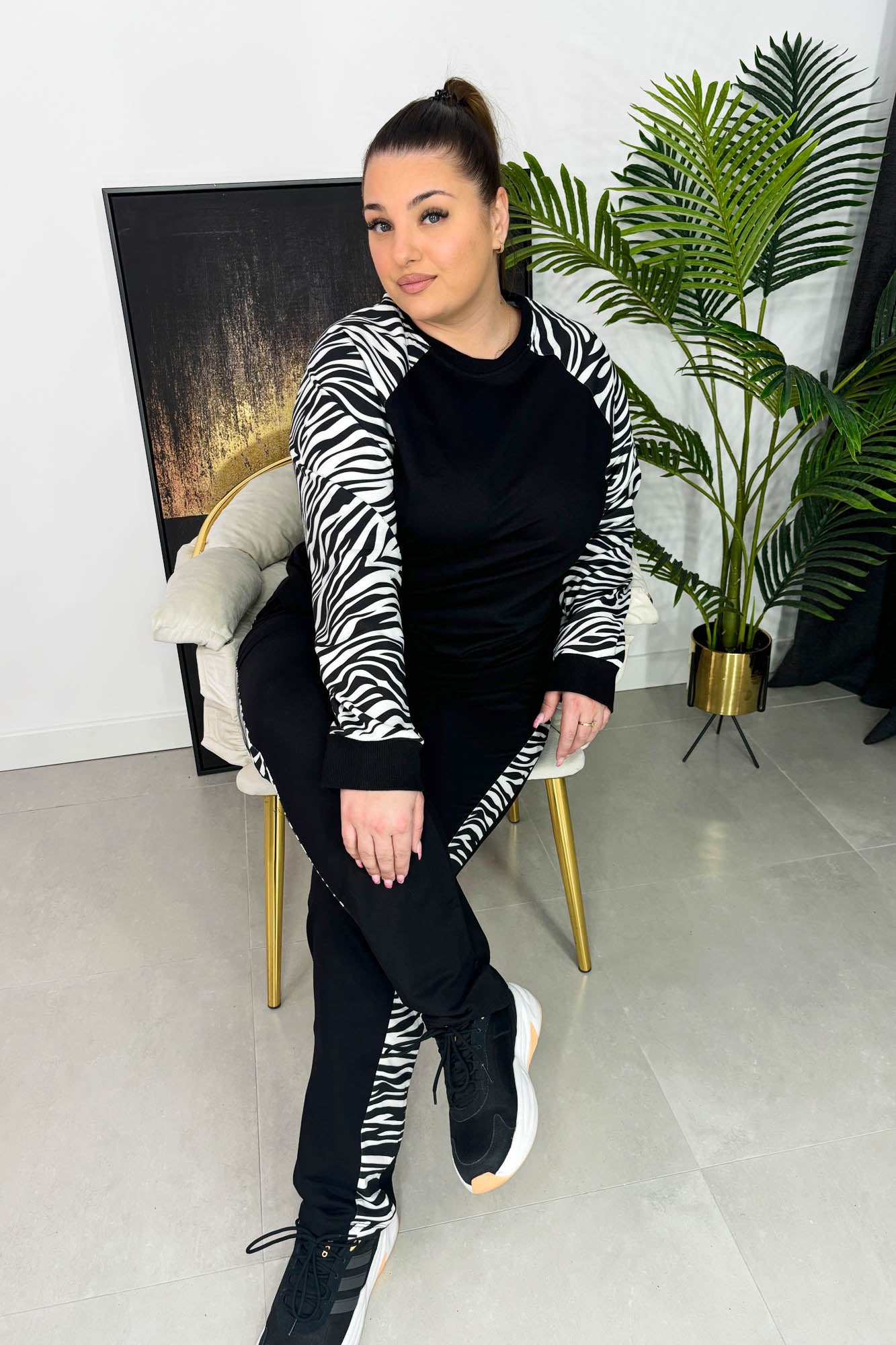 Dres damski plus size z nadrukiem zwierzęcym 8048