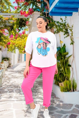 Compleu pantaloni si bluza cu imprimeu 8104