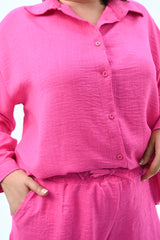 Komplet damski plus size szorty z koszulą 8121-24