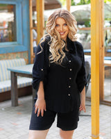 Komplet damski plus size szorty z koszulą 8121-24