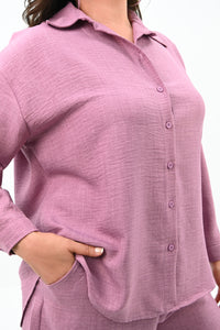 Komplet damski plus size szorty z koszulą 8121-24