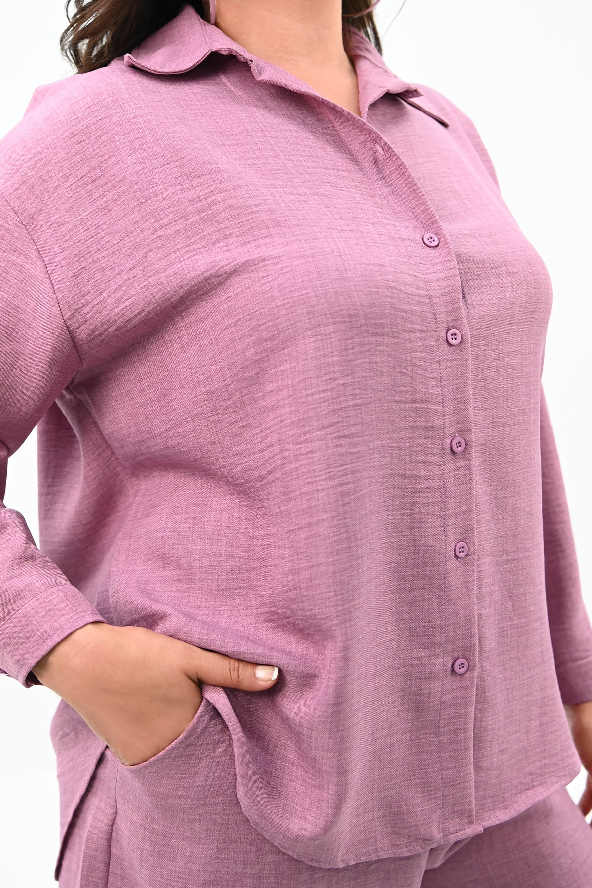 Komplet damski plus size szorty z koszulą 8121-24