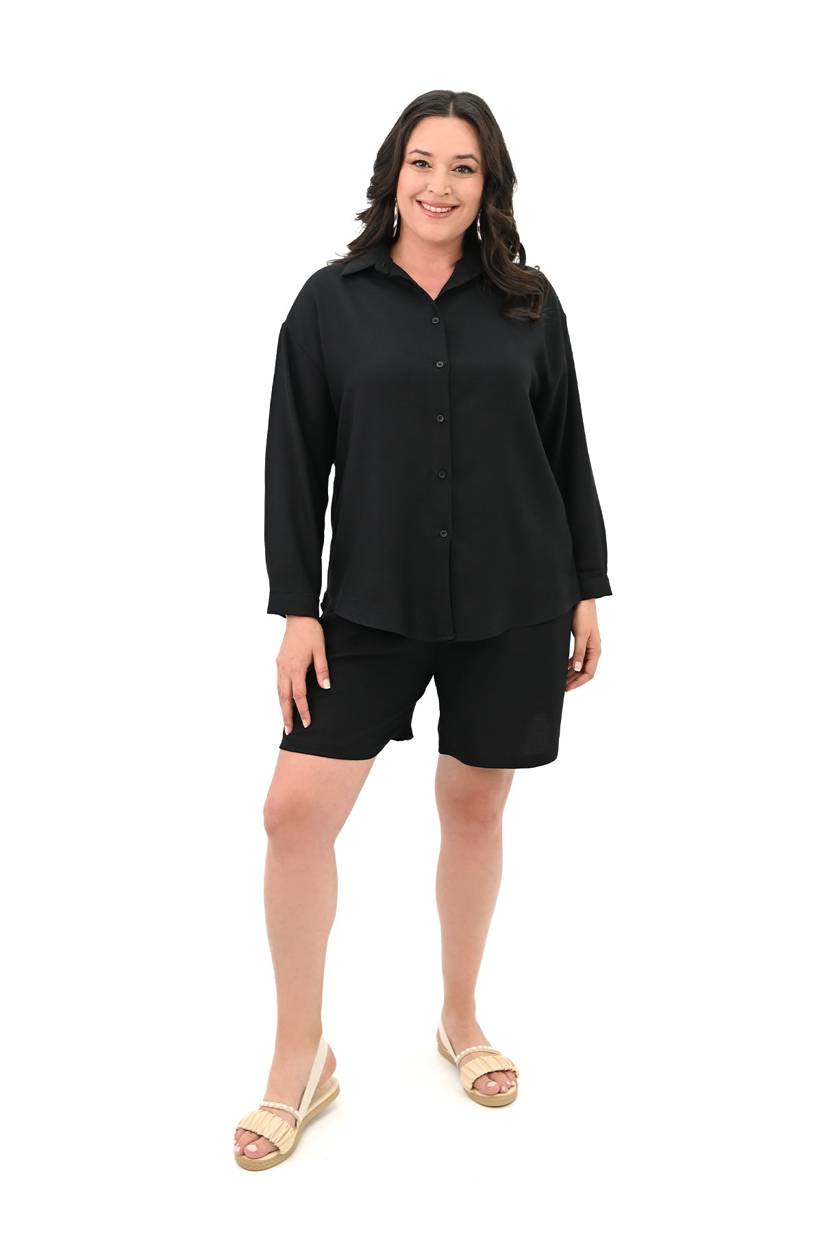 Komplet damski plus size szorty z koszulą 8121-24