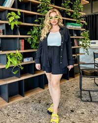 Komplet damski plus size szorty z koszulą 8121-24