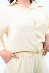 Komplet damski plus size szorty z koszulą 8121-24
