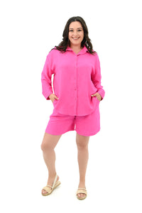 Komplet damski plus size szorty z koszulą 8121-24