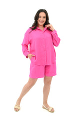 Komplet damski plus size szorty z koszulą 8121-24