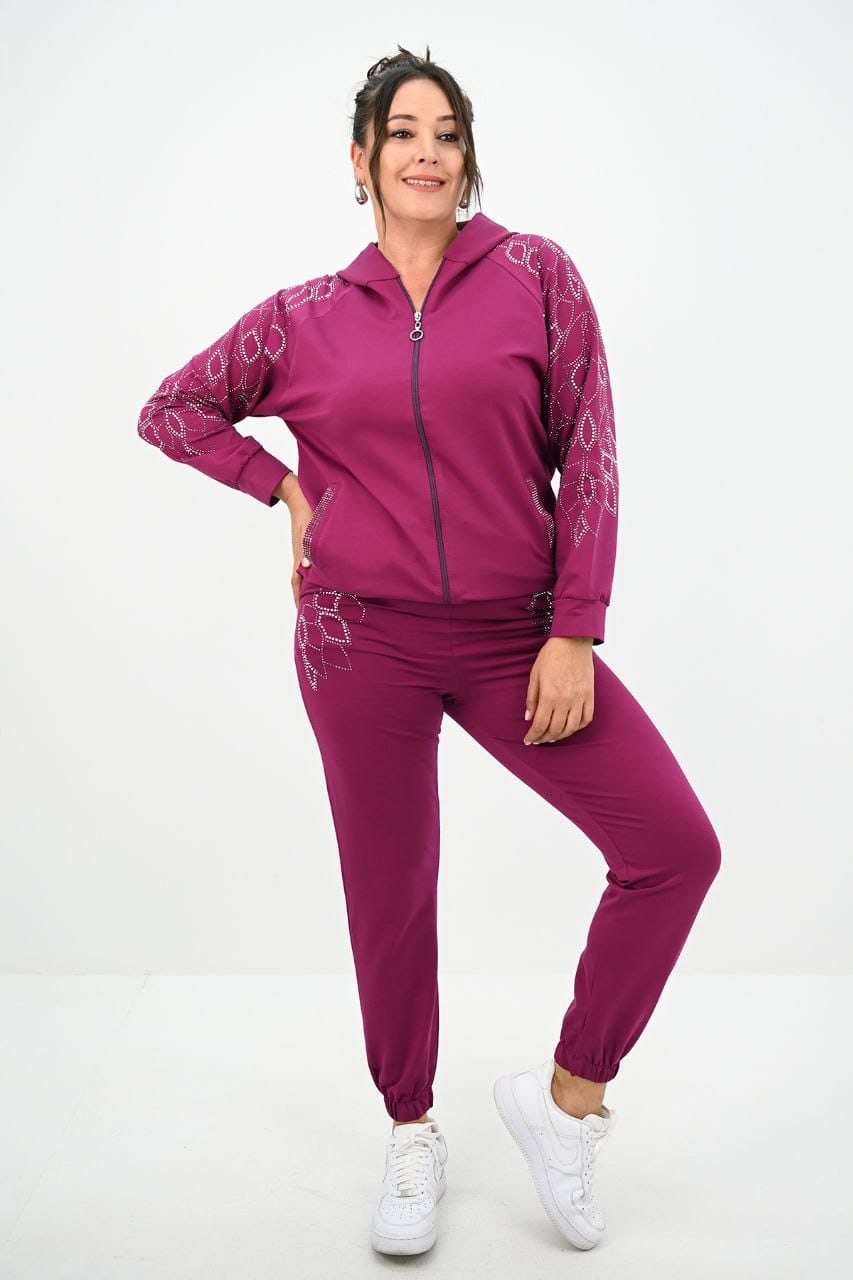 Dres damski plus size z kryształkami 8129